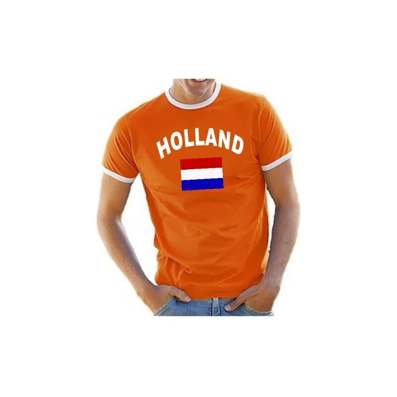 Coole-Fun-T-Shirts Herren T-Shirt Holland Ringer