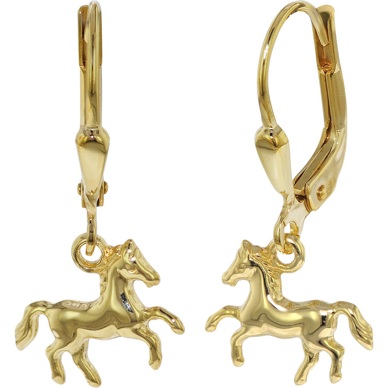 trendor Ohrringe für Mädchen Gold 333/8K Pferde Ohrhänger 08485
