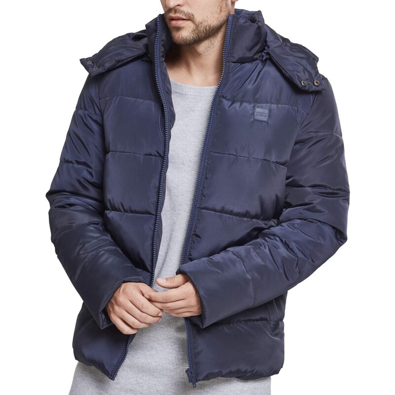 Urban Classics Herren Hooded Puffer Jacket with Quilted Interior Jacke, Navy, M