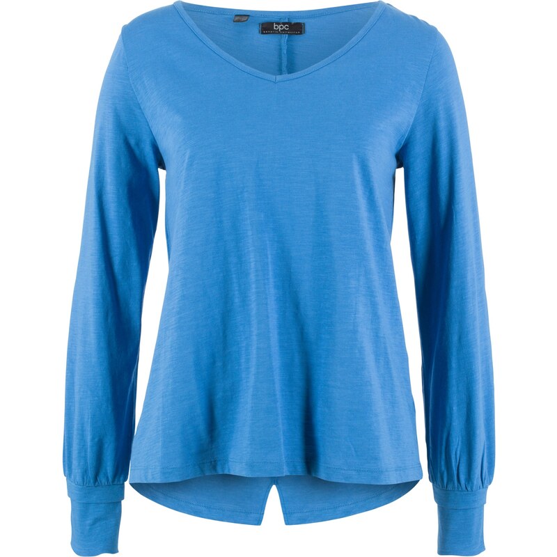 bpc bonprix collection Langarm-Baumwollshirt in blau für Damen von bonprix