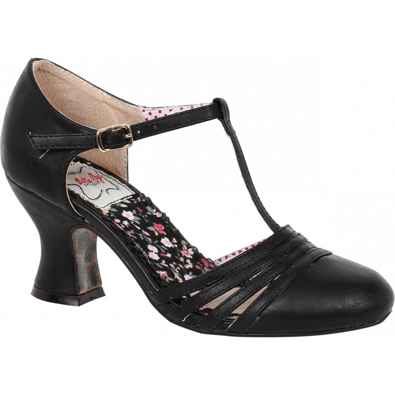 Bettie Page Shoes 50s Lucy T Strap Pumps in Black GLAMI