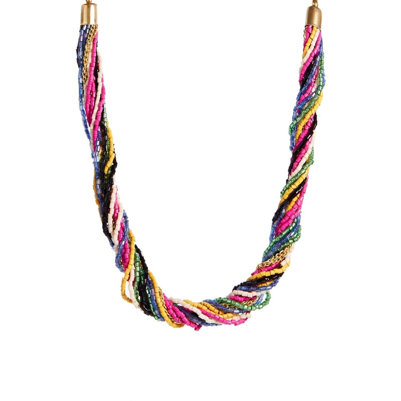 ASOS - Eingedrehte Halskette aus Rocailleperlen - Mehrfarbig