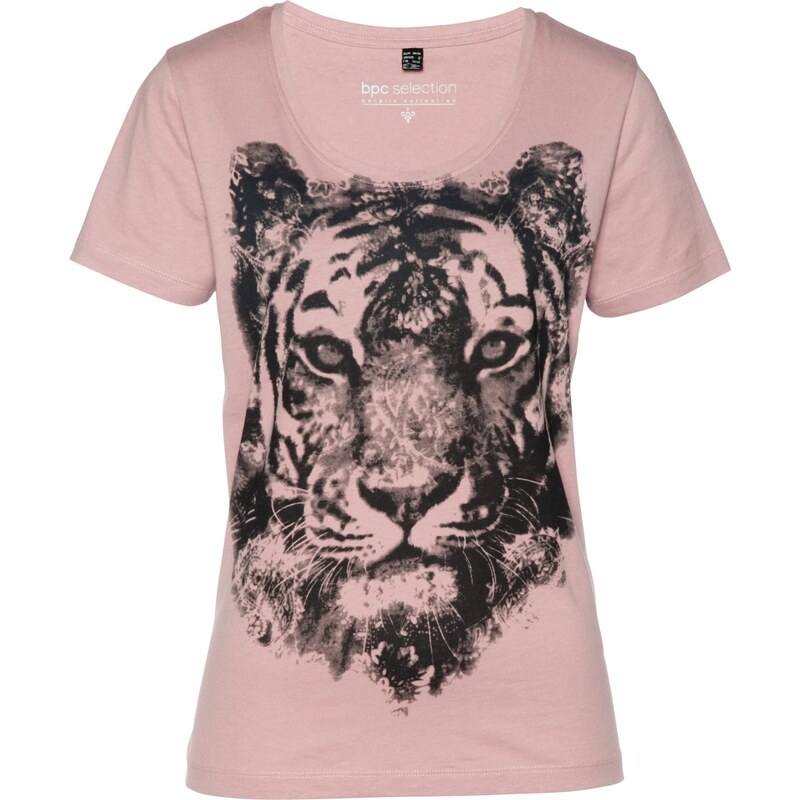 bpc selection Shirt mit Tigerdruck kurzer Arm in rosa für Damen von bonprix