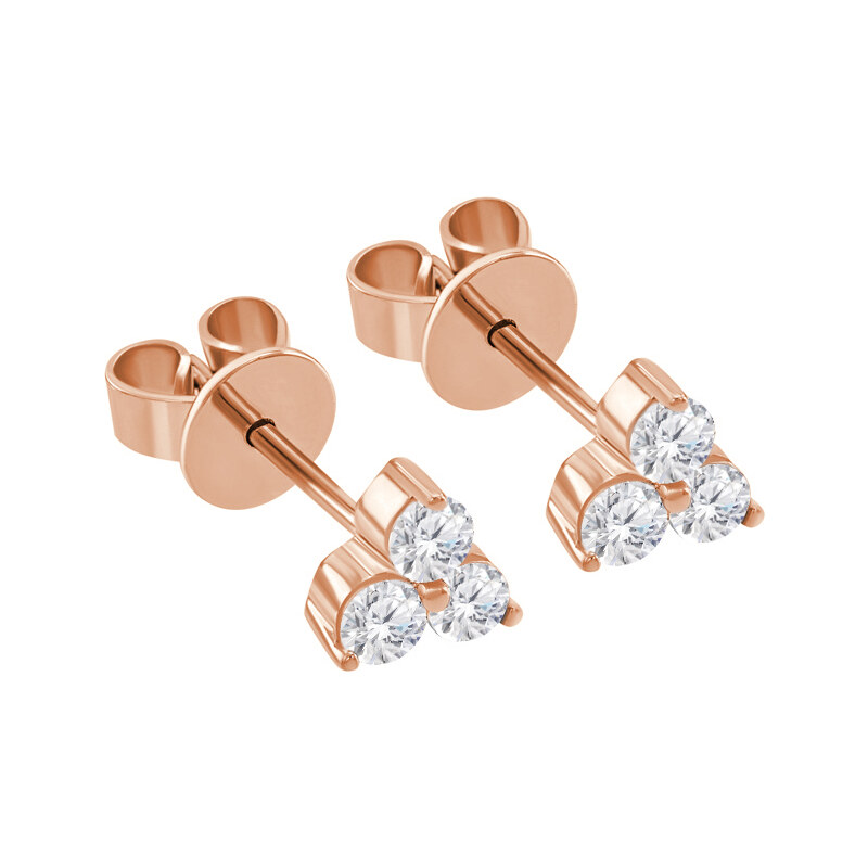 Eppi Goldene Ohrringe mit drei Diamanten Jella