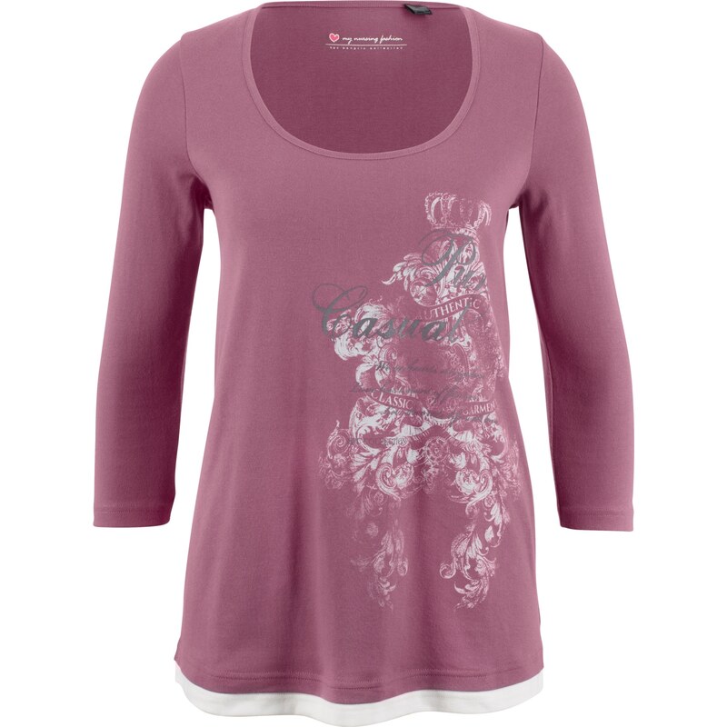 bpc bonprix collection Baumwoll-Umstandsshirt / Stillshirt langarm in rosa für Damen von bonprix