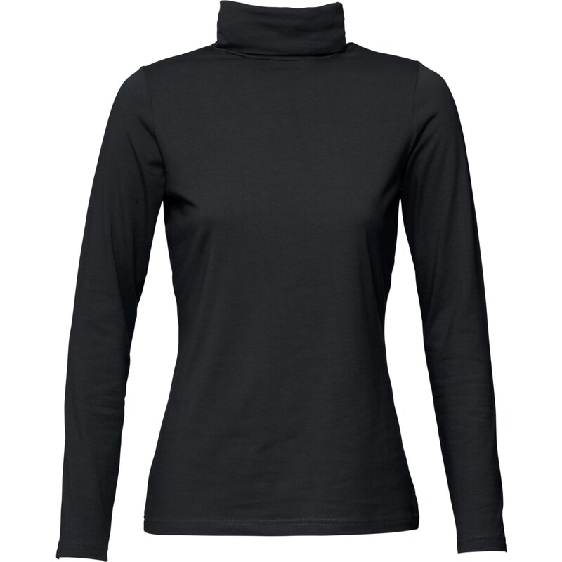 bpc bonprix collection Rollkragen-Stretch-Shirt, Langarm in schwarz für Damen von bonprix