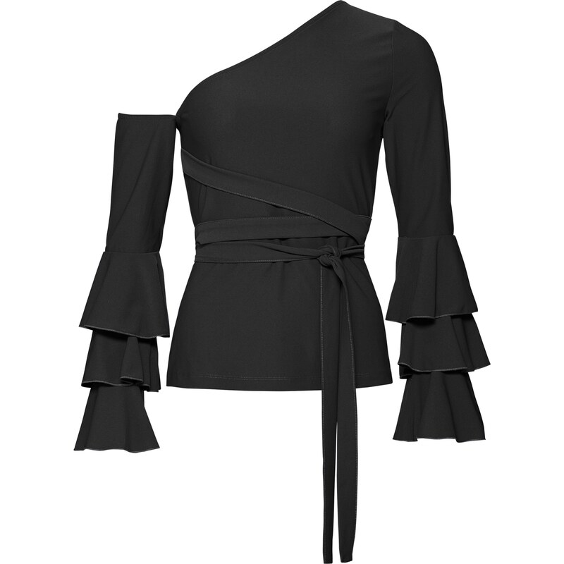 BODYFLIRT boutique Cold-Shoulder-Shirtbluse langarm schwarz Damen bonprix