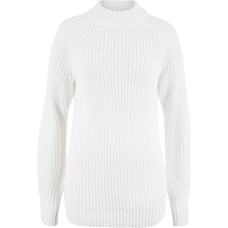 bpc bonprix collection Pullover mit Stehkragen langarm in weiß für Damen von bonprix