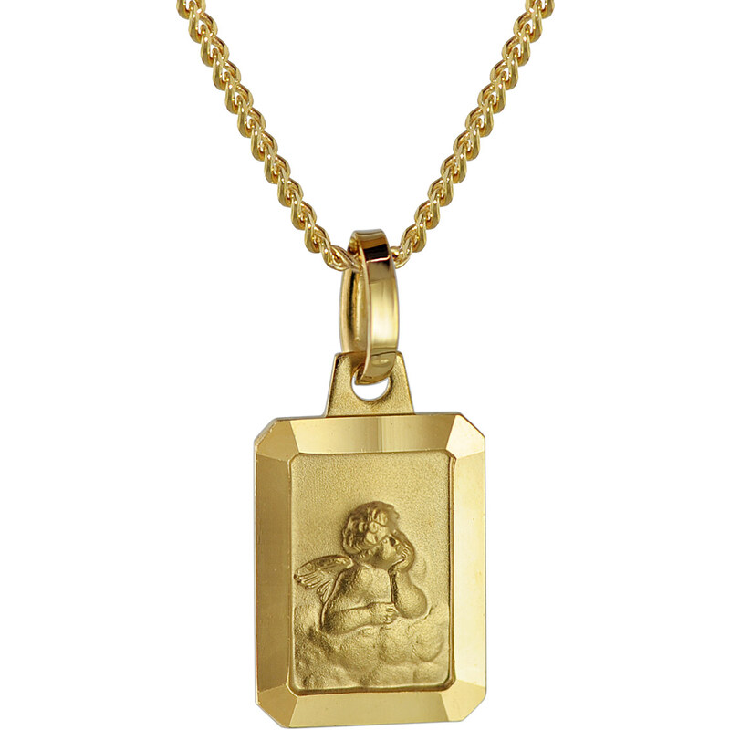trendor Engel Anhänger Gold 333 + goldplattierte Silberkette 40 cm 73457-40, 40 cm