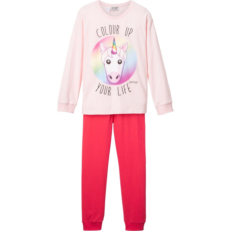 Pyjama Emoji in rosa für Mädchen von bonprix
