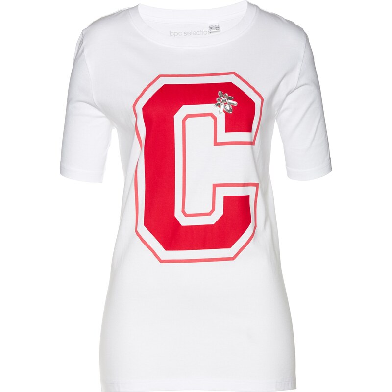 bpc selection T-Shirt kurzer Arm in weiß (Rundhals) für Damen von bonprix