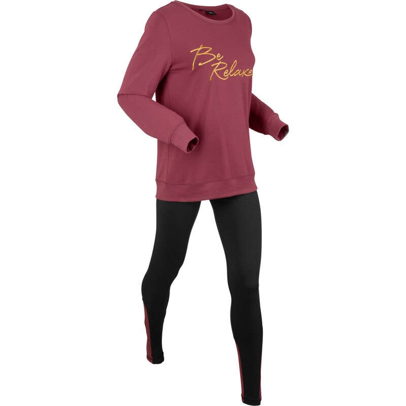 bpc bonprix collection Sweatshirt mit Sport-Leggings (2-tlg.) langarm in rot für Damen von bonprix