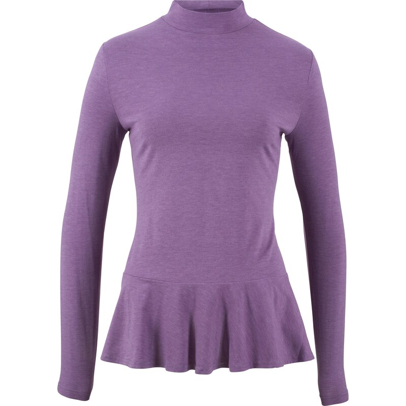 bpc bonprix collection Kuschel-Shirt mit Volants langarm in lila für Damen von bonprix