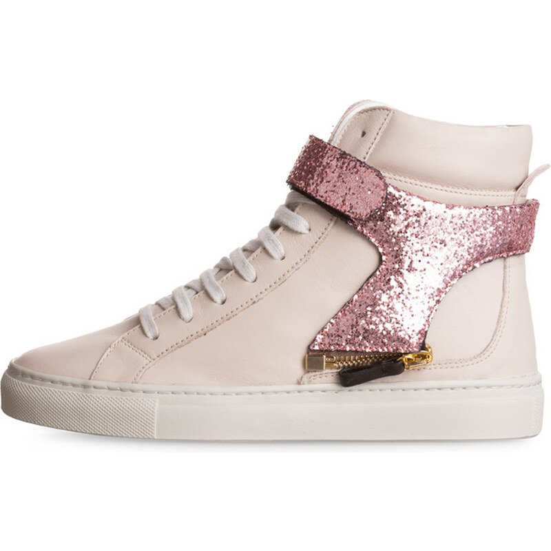 d-s!de Sneaker-Wedges mit Glitter-Overlay weiß