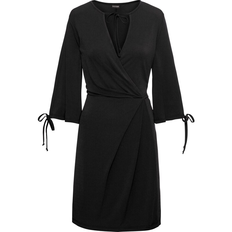 BODYFLIRT Jerseycrepe-Kleid halber Arm in schwarz von bonprix