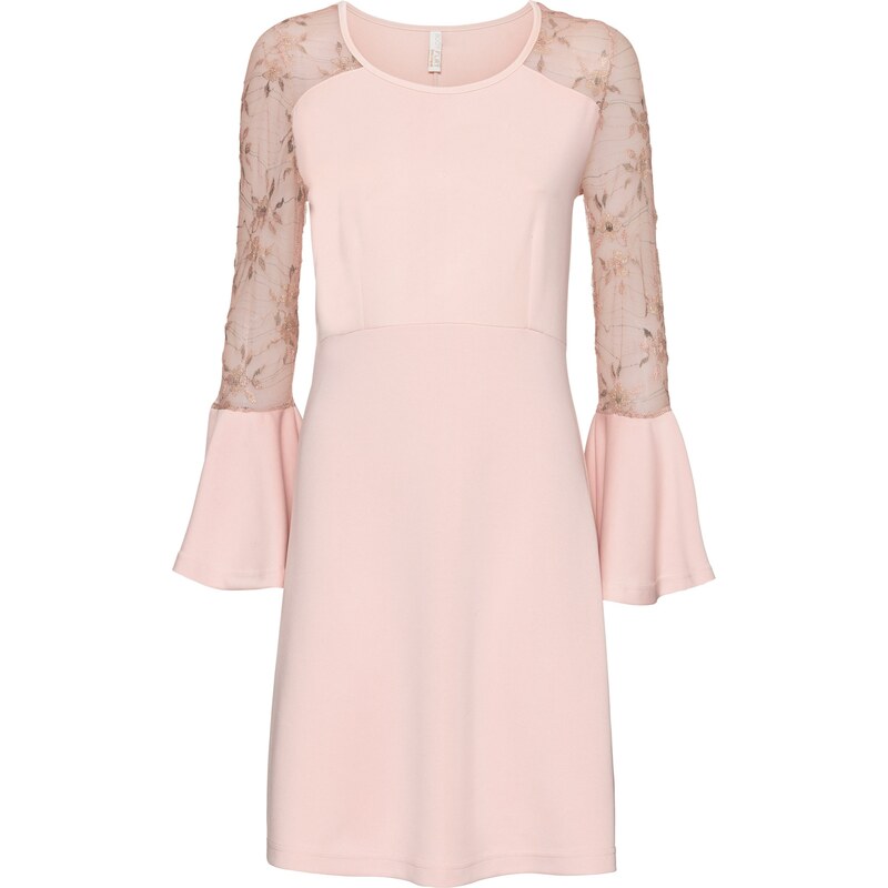 BODYFLIRT boutique Kleid langarm in rosa (Rundhals) von bonprix