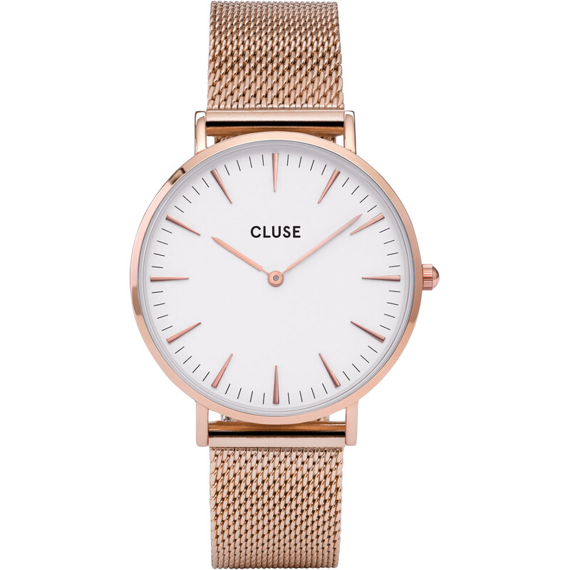 Cluse La Bohème Mesh Rose Gold/White Armbanduhr CL18112