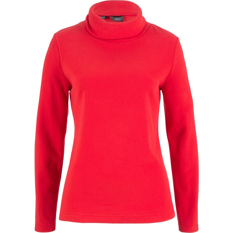 bpc bonprix collection Fleece-Rollkragenshirt langarm in rot für Damen von bonprix
