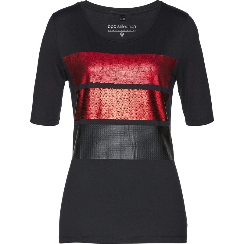 bpc selection T-Shirt kurzer Arm in schwarz (Rundhals) für Damen von bonprix