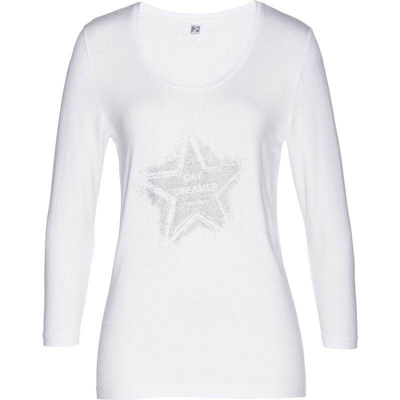 bpc selection Shirt 3/4 Arm in weiß (Rundhals) für Damen von bonprix