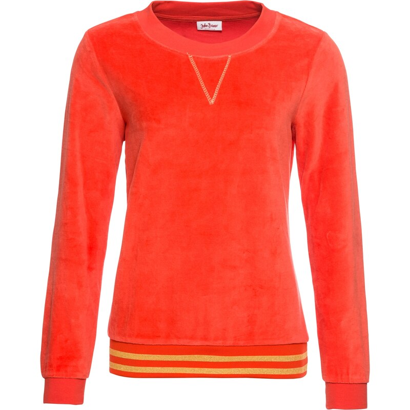 John Baner JEANSWEAR Nickisweatshirt langarm in orange für Damen von bonprix
