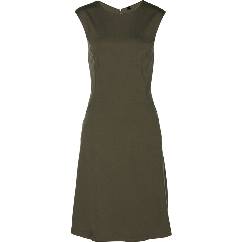 bpc selection premium Punto-Kleid ohne Ärmel in grün von bonprix