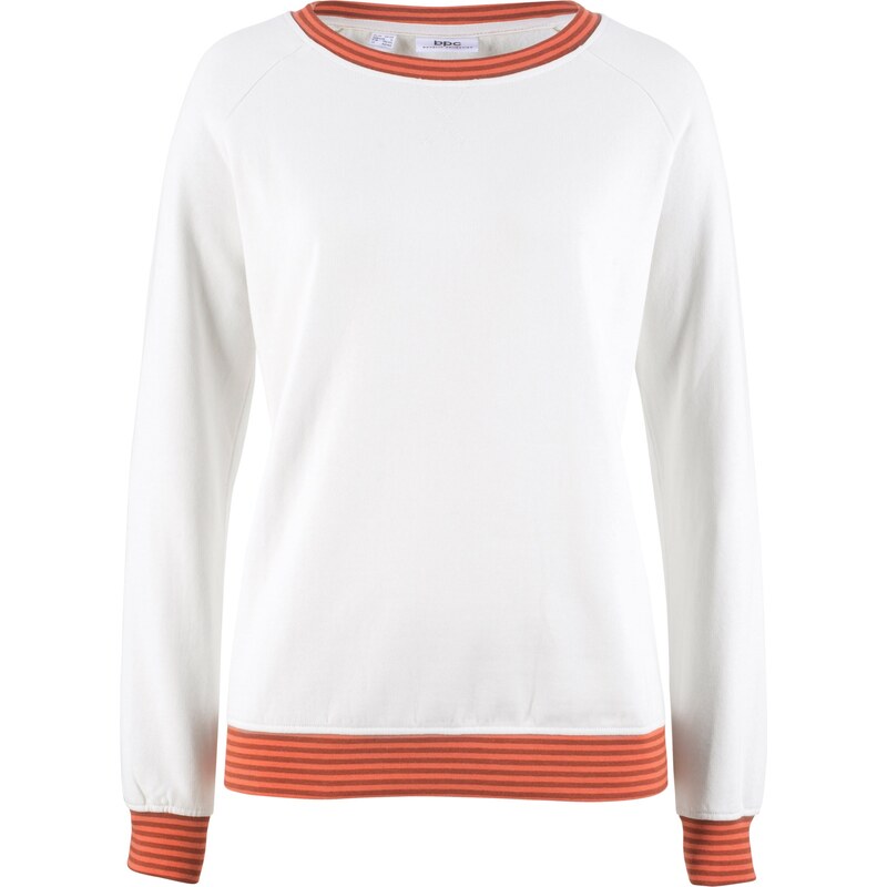 bpc bonprix collection Sweatshirt langarm in weiß (Rundhals) für Damen von bonprix