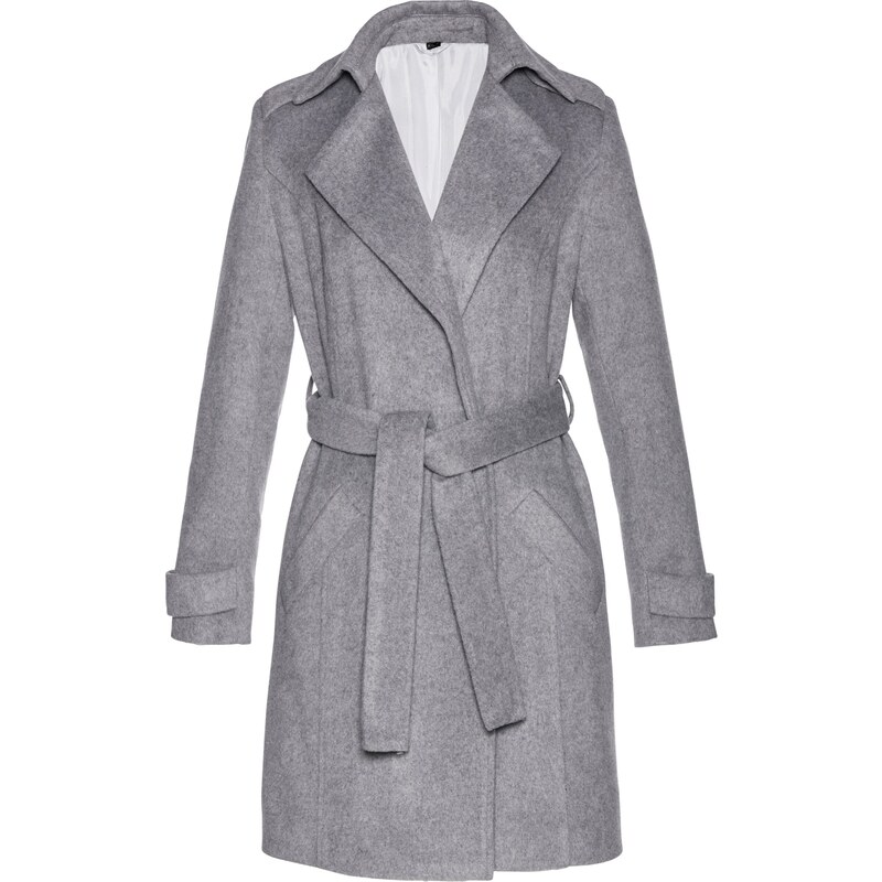 bpc selection premium Premium Trenchcoat mit Wollanteil langarm in grau für Damen von bonprix