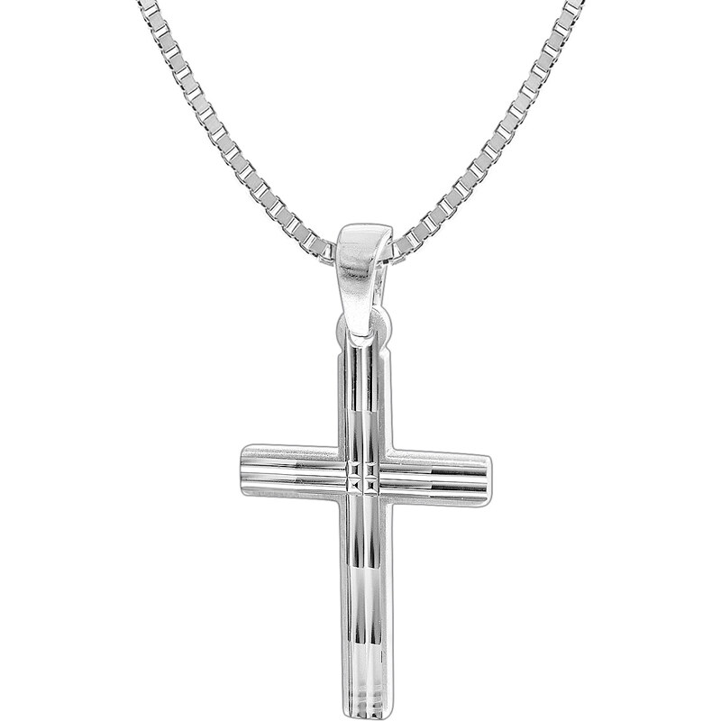 trendor Kreuz mit Herren-Halskette 925 Silber 50 cm 35851