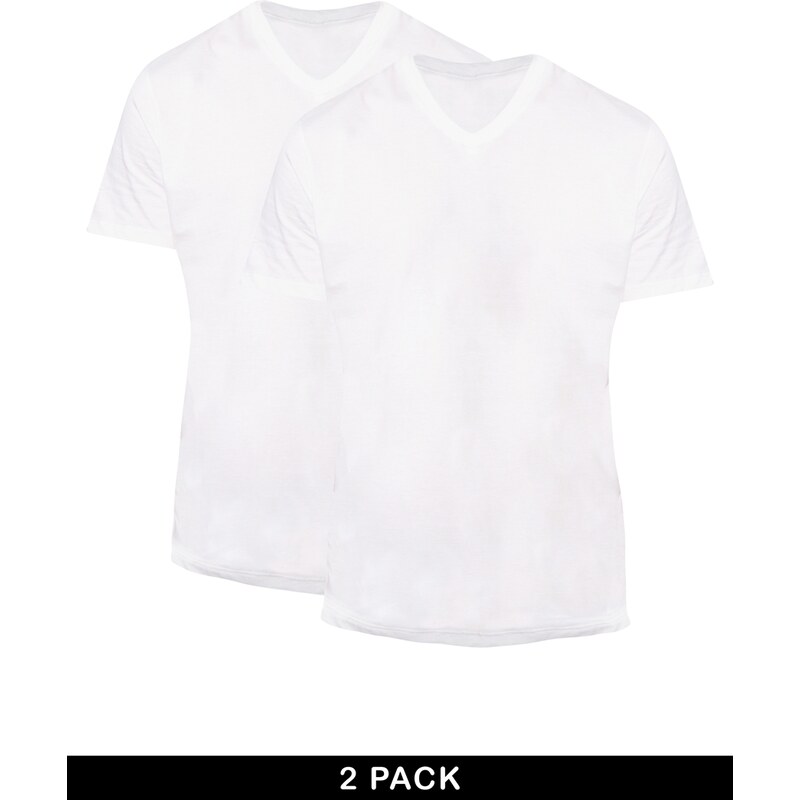 BOSS By Hugo Boss - T-Shirt mit V-Ausschnitt in regulärer Passform, Doppelpack - Weiß