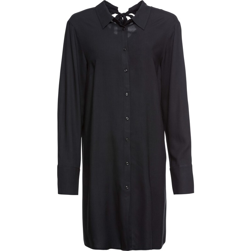 RAINBOW Oversize-Bluse mit Schleife langarm in schwarz für Damen von bonprix