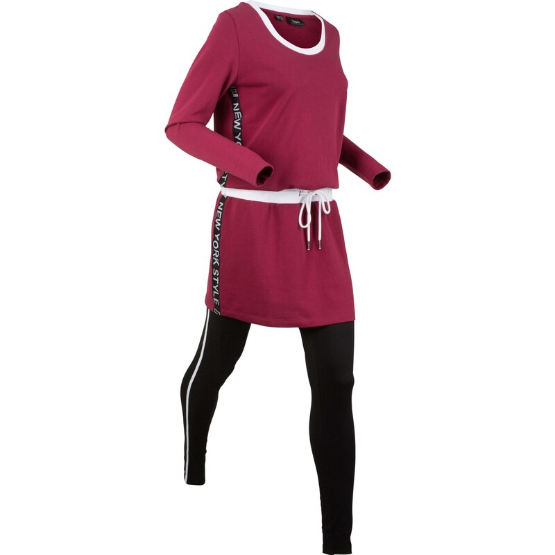 bpc bonprix collection Long-Sweatshirt mit Sport-Leggings im Set langarm in lila für Damen von bonprix