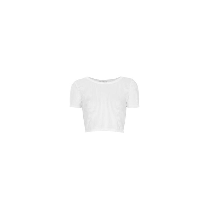Topshop Kurzes, eng anliegendes T-Shirt - Weiß