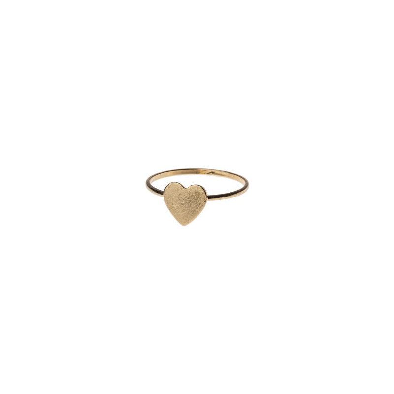 Topshop **Ring mit flachem Herzanhänger - Gold