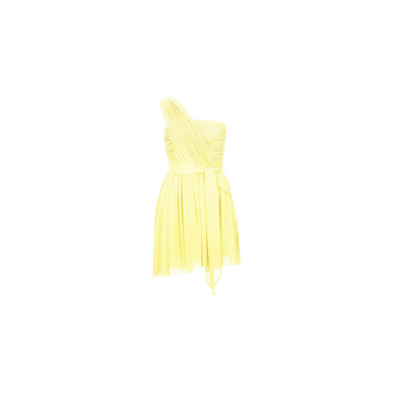 **Asymmetrisches Chiffonkleid von Kate Moss für Topshop - Gelb