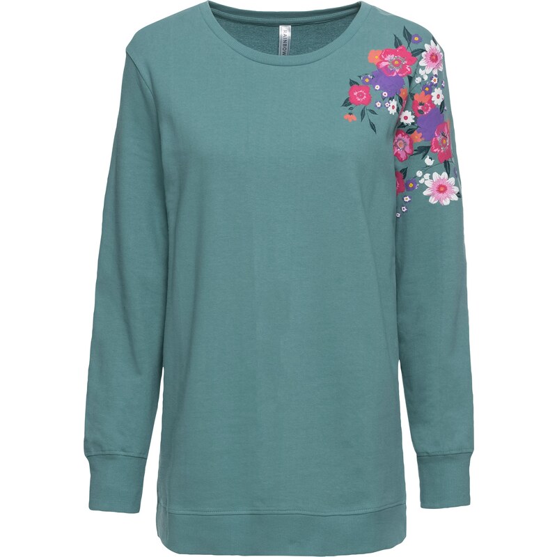 RAINBOW Florales Sweatshirt langarm in blau für Damen von bonprix
