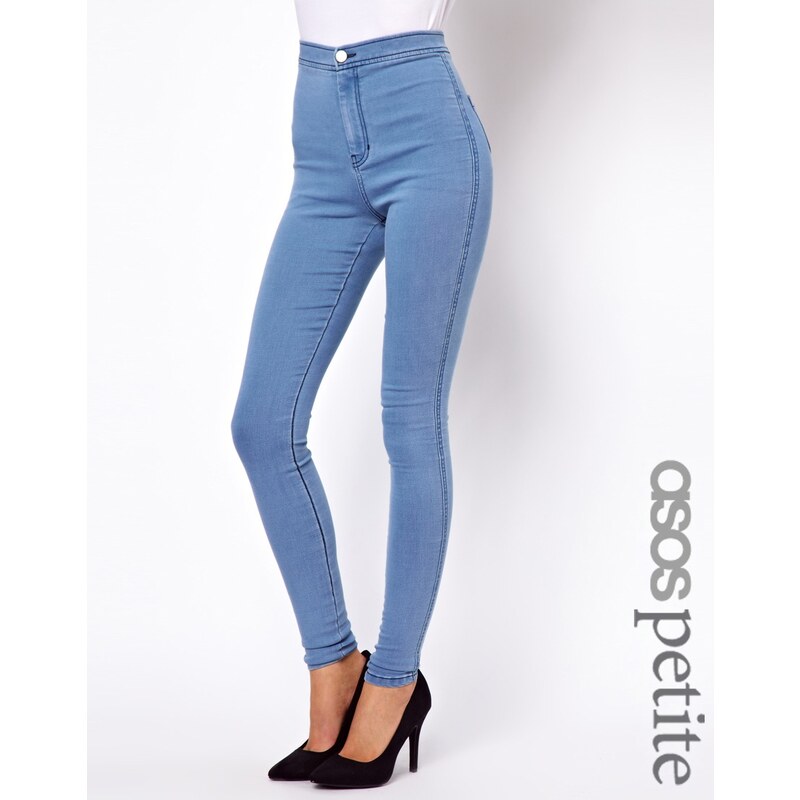 ASOS PETITE – Rivington – Denim-Jeggings mit hoher Taille in heller Waschung