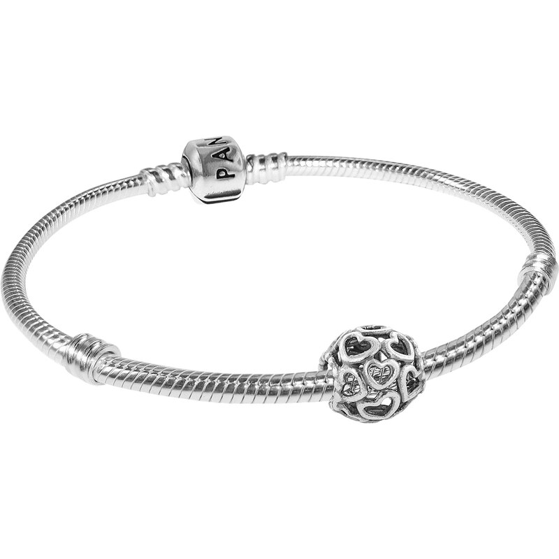 Pandora Starter-Armband für Damen Hearty Silber 79244-18, 18 cm