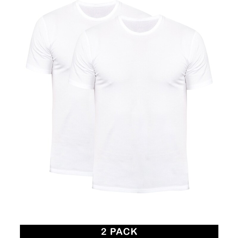 Calvin Klein - T-Shirts im 2er-Set in enger Passform mit Rundhalsausschnitt - Weiß