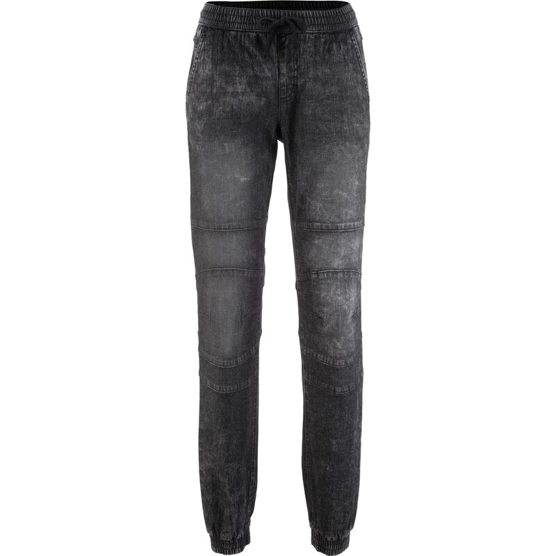 John Baner JEANSWEAR Schlupf-Jeans im Bikerstil in schwarz für Damen von bonprix