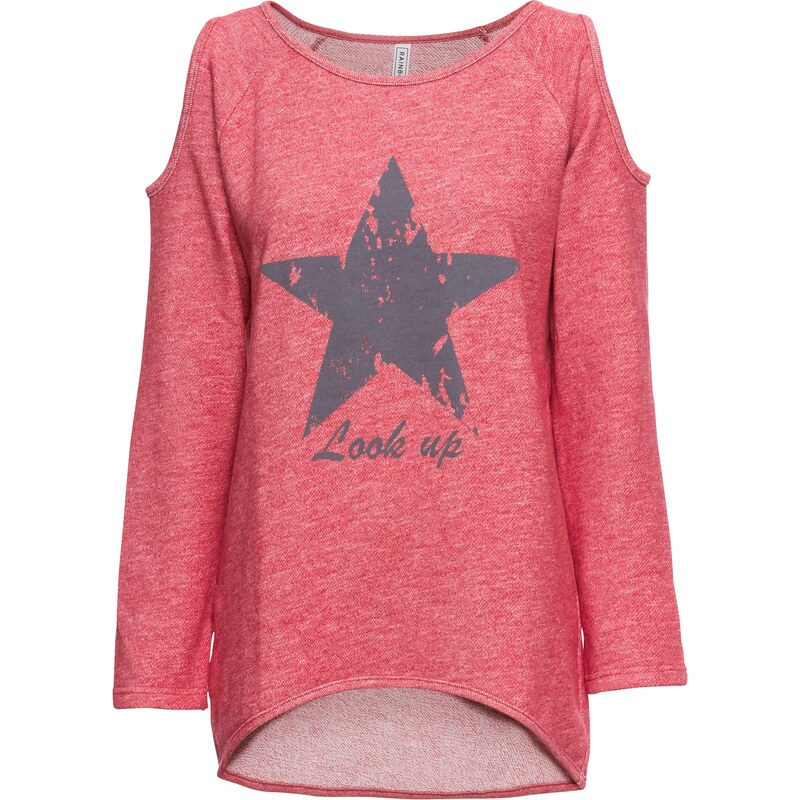RAINBOW Sweatshirt mit Stern langarm in rot für Damen von bonprix
