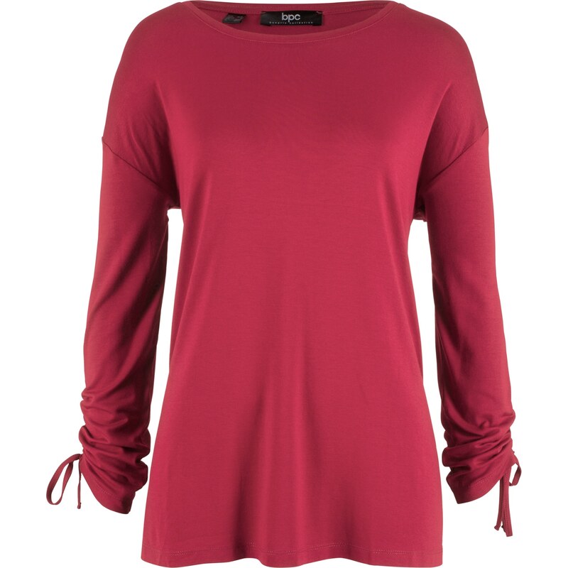 bpc bonprix collection Shirt mit Raffung am Ärmel langarm in rot für Damen von bonprix