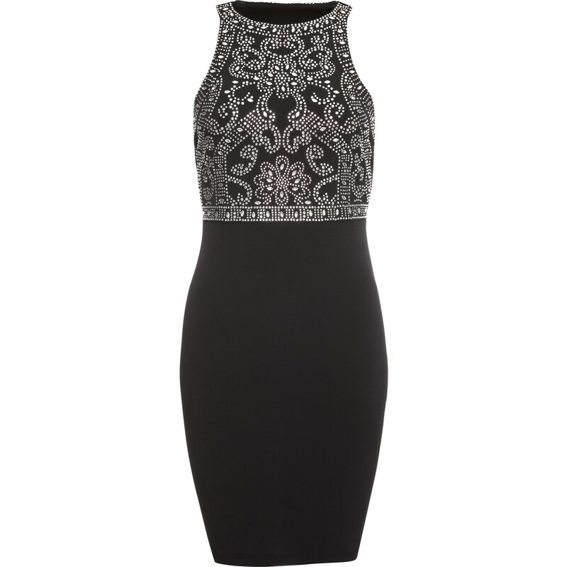 BODYFLIRT boutique Strasskleid ohne Ärmel in schwarz von bonprix
