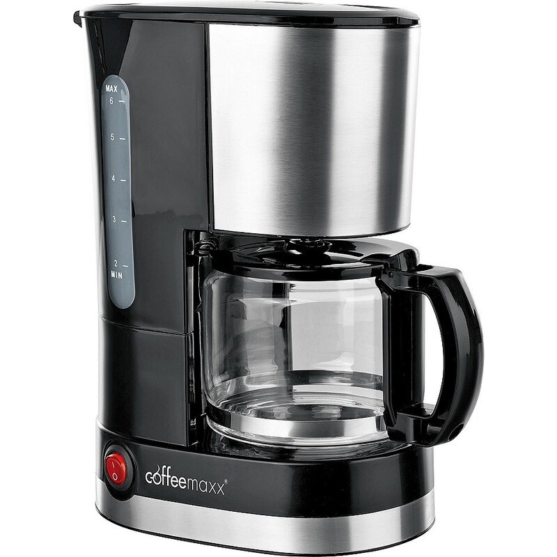 COFFEE MAXX coffeemaxx Single Kaffeemaschine, 600 Watt, für 0,7 Liter, schwarz-edelstahl