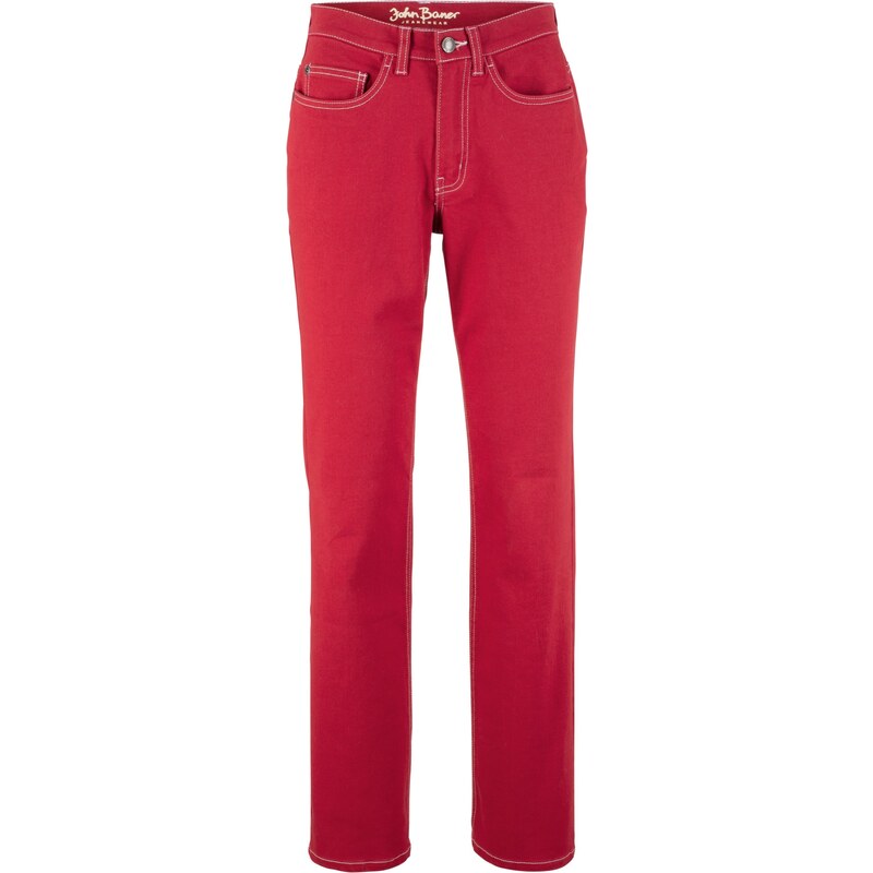 John Baner JEANSWEAR Stretch-Jeans aus klassischem Denim, STRAIGHT in rot für Damen von bonprix