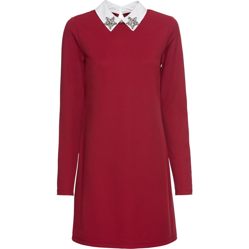 BODYFLIRT boutique Kleid mit Kragen langarm in rot von bonprix