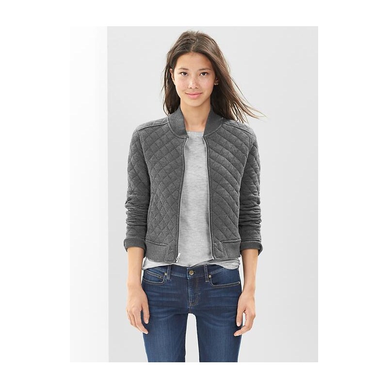 Gap Quilted Knit Bomber - Charcoal grey