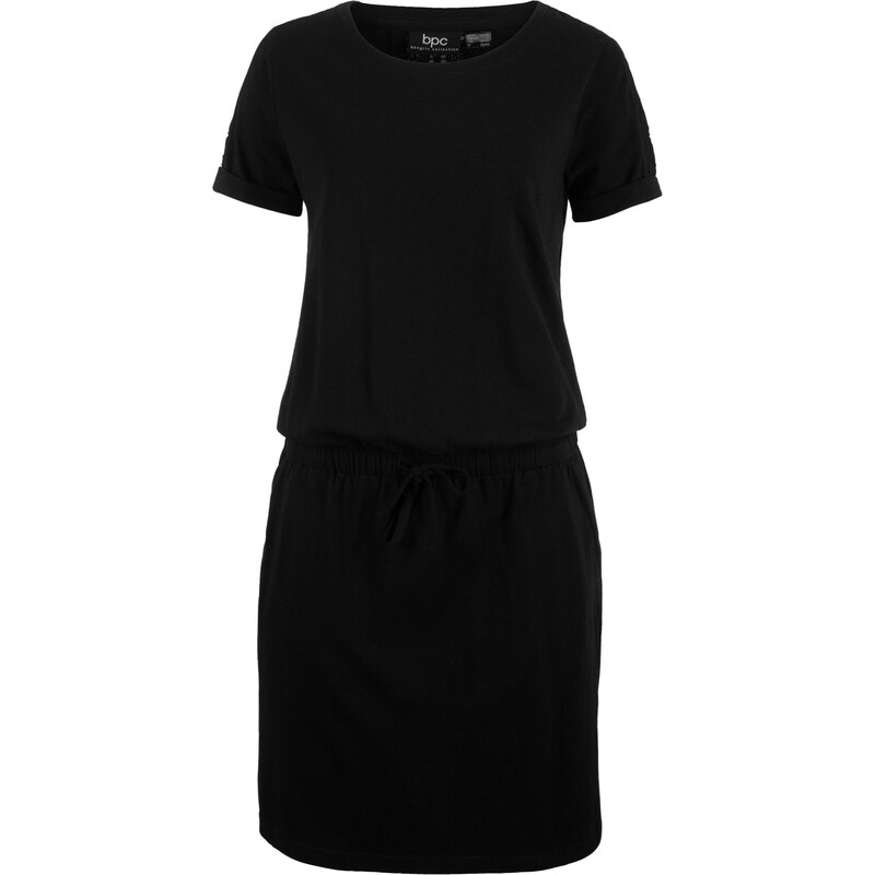 bpc bonprix collection Kleid mit Bindefunktion, kurzarm in schwarz von bonprix
