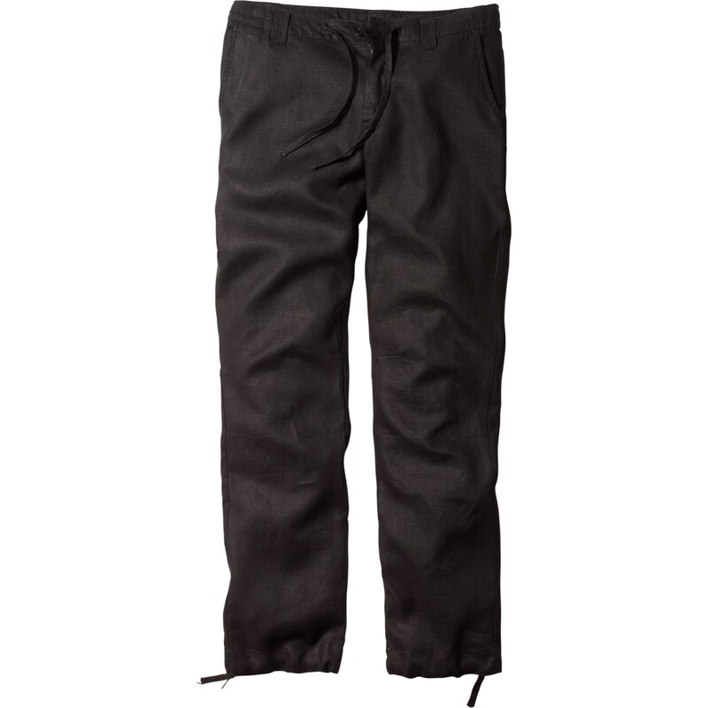 bpc bonprix collection Regular Fit Leinen-Hose, Straight in schwarz für Herren von bonprix