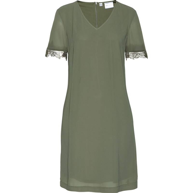 bpc selection Kleid kurzer Arm in grün (V-Ausschnitt) von bonprix